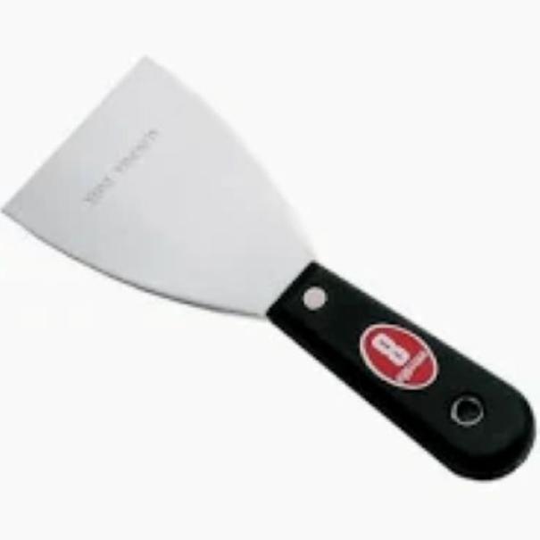 spatola liscia in acciaio da 2 cm con manico ergonomico ausonia utensili professionali