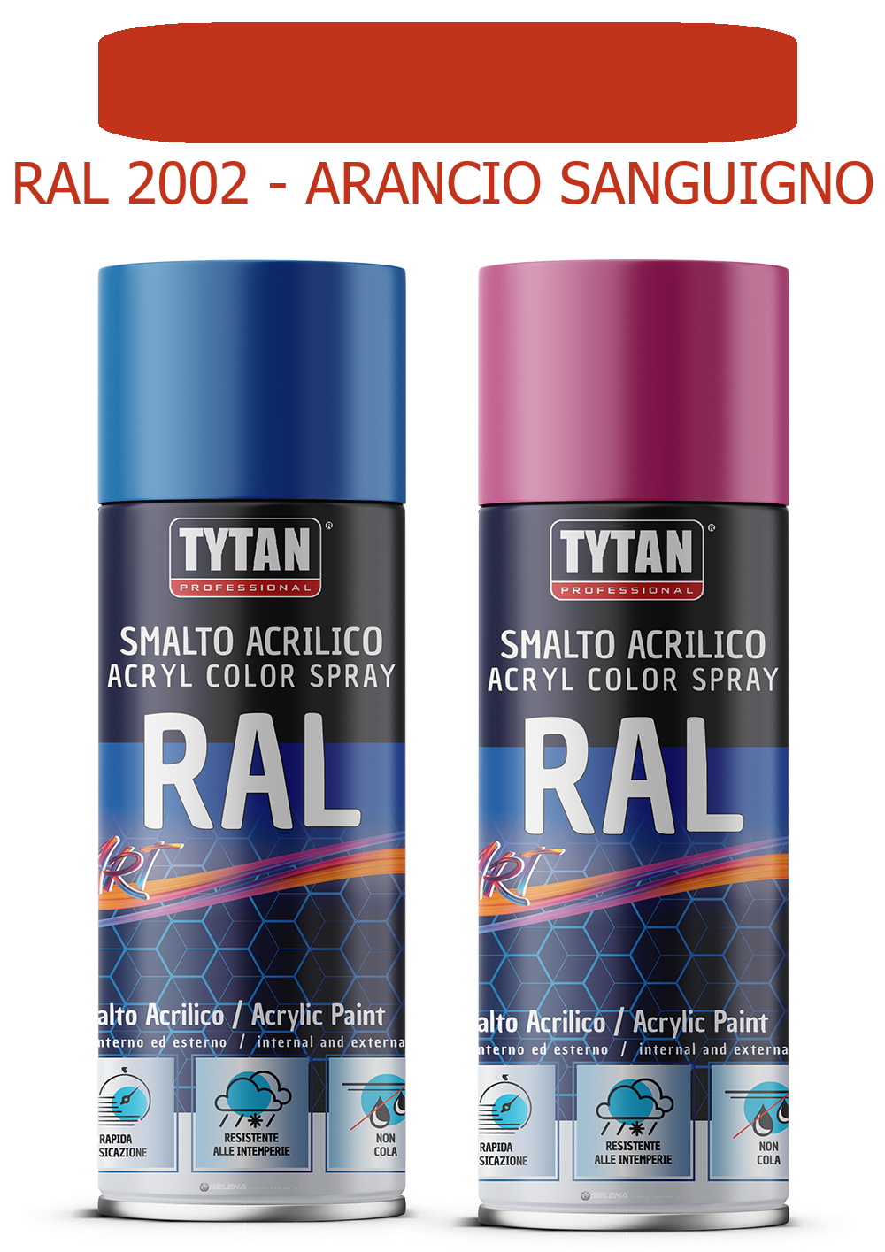 selena italia tytan - smalto acrilico art spray rapida essicazione 400 ml ral 2002 rosso sanguigno - foto 1