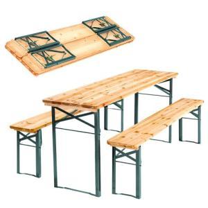 Set birreria pieghevole tavolo e panche legno struttura acciaio 220x70 cm mac