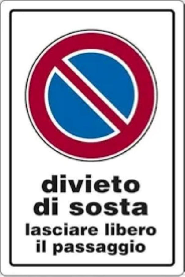 Cartello segnaletico divieto di sosta in PVC lasciare libero il passaggio DFL 20x30 cm