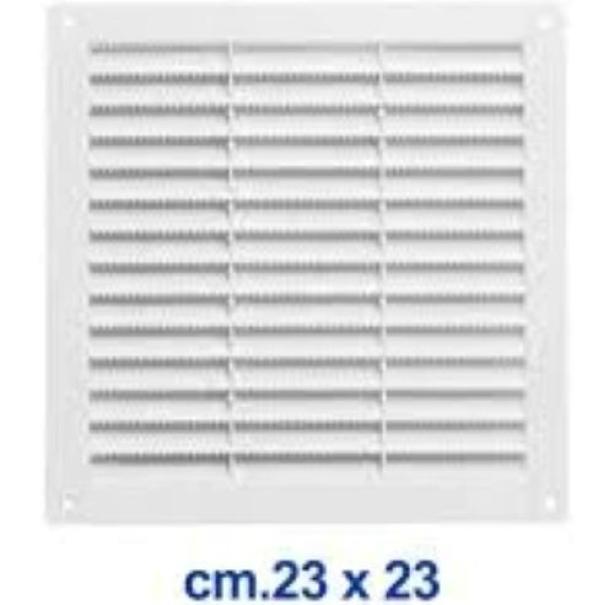 Griglia aerazione bianca in ABS da sovrapposizione 23x23 cm MAC