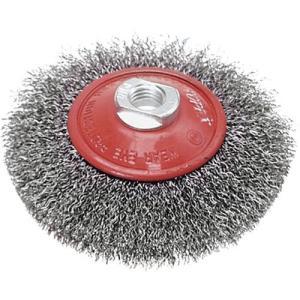 Spazzola circolare conica fili acciaio ondulati m14 100 mm