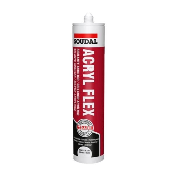 Sigillante acrilico Soudal Acryl Flex bianco cartuccia 300ml per giunti edilizia
