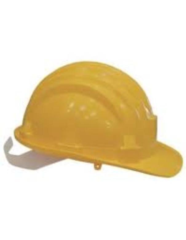 Elmetto protettivo in polietilene giallo MAC per sicurezza sul lavoro e cantieri