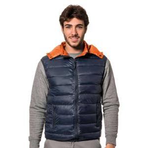 Logica – kart1 gilet nylon imbottito blu navy/interno arancio tg. l
