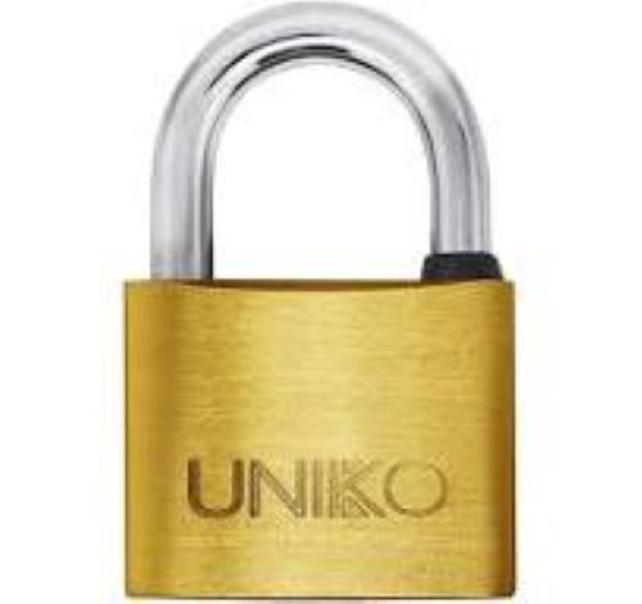 lucchetto rettangolare DFL Uniko in ottone 25 mm per sicurezza antifurto