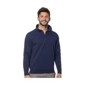 Logica – felpa policotone monocolore blu navy con zip corta tg. 2xl