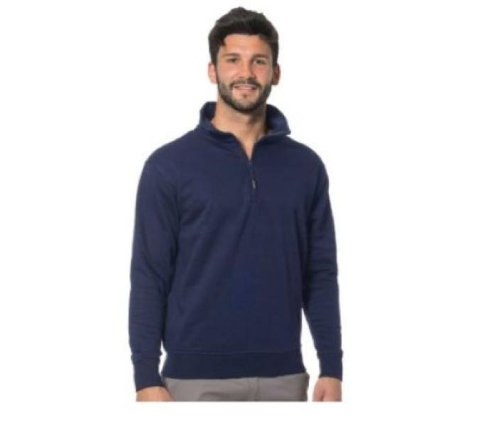logica professional logica – felpa policotone monocolore blu navy con zip corta tg. 2xl - foto 1