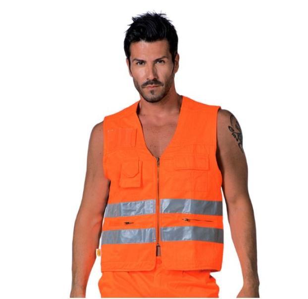 logica professional logica – gilet multitasche alta visibilità 840hv classe 2 – arancio tg. m - foto 1