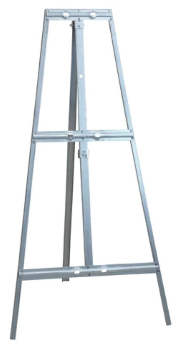 Cavalletto universale pesante per segnaletica con piastre e viti struttura metallica stabile per cartelli temporanei