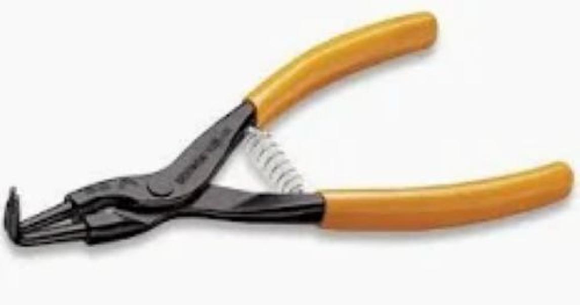 pinza MAC con becchi piegati per anelli elastici professionale su alberi da 19 a 60 mm