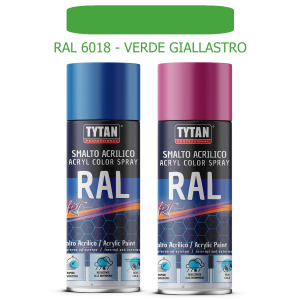 Tytan - smalto acrilico art spray rapida essicazione 400 ml ral 6018 verde giallastro