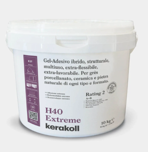 gel adesivo ibrido strutturale kerakoll h40 xtreme 10 kg confezione bianco