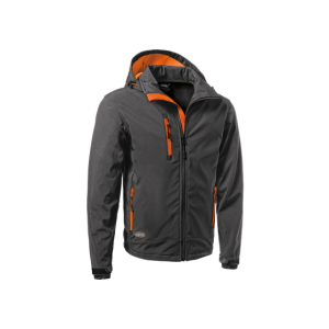 Giacca softshell tecnica xl  con cappuccio staccabile grigia