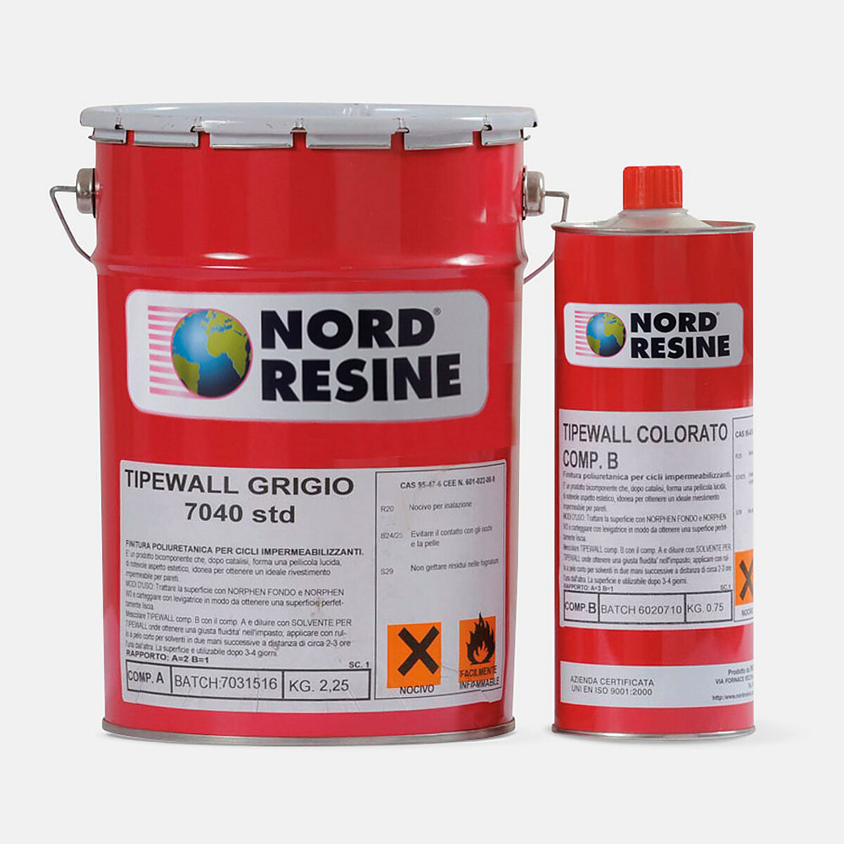 Smalto poliuretanico bicomponente componente B Nord Resine Tipewall lattina da 3 75 kg per pavimenti esterni resistente a usura chimica e UV