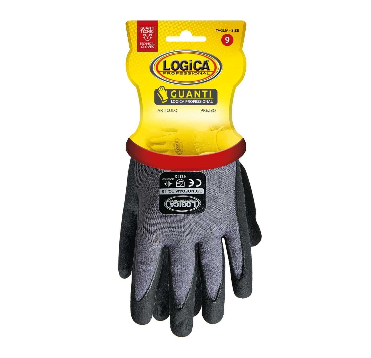 logica professional guanto poliestere spalmato foam nitrile nero tg.11 cod.tecnofoam-11 - foto 2