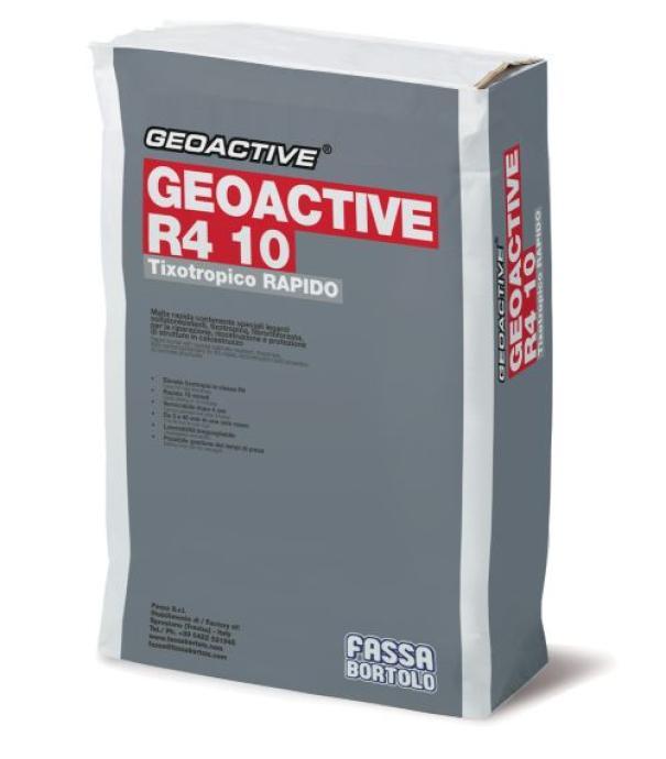 sacco malta rapida fibrorinforzata geoactive r4 10 fassa bortolo 25 kg grigio per riparazioni calcestruzzo