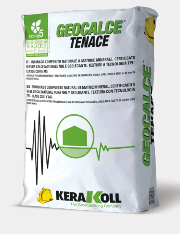 Sacchetto di intonaco naturale Kerakoll Geocalce Tenace per murature