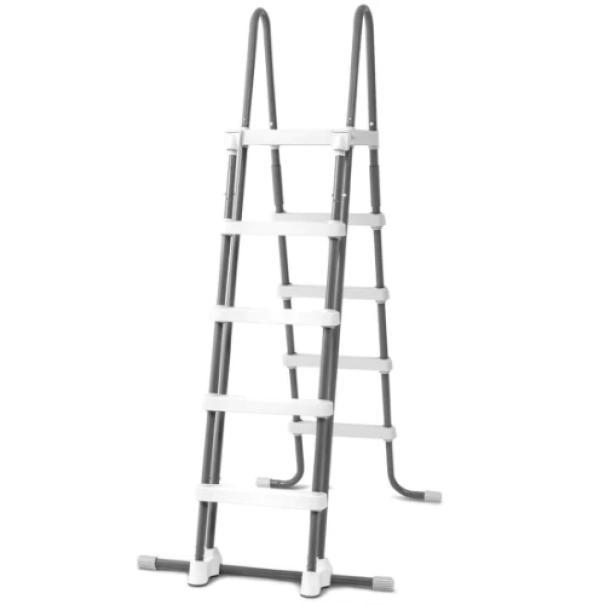 scaletta per piscina in acciaio e plastica con gradini antiscivolo altezza 132 cm