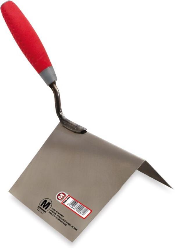 Frattone in acciaio inox per angolo esterno da 100x125 mm Bulova con manico ergonomico rosso