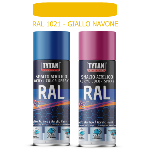 Tytan - smalto acrilico art spray rapida essicazione 400 ml ral 1021 giallo navone
