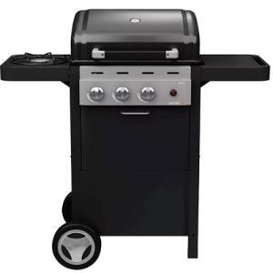 Barbecue a gas con cottura a 3 fuochi laterale mobile nero