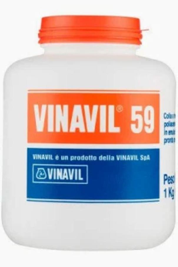 Barattolo colla vinilica DFL Vinavil 59 da 5 kg per incollaggi professionali