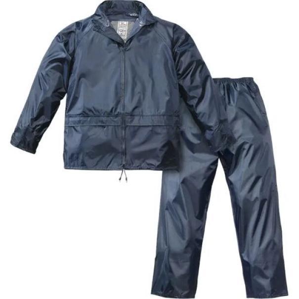 completo impermeabile nylon PVC blu taglia 3XL Niagara con giacca e pantalone per protezione pioggia