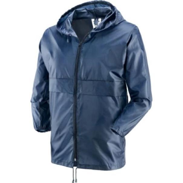 Giacca impermeabile antipioggia DFL All Rain taglia M con cappuccio blu per uomo