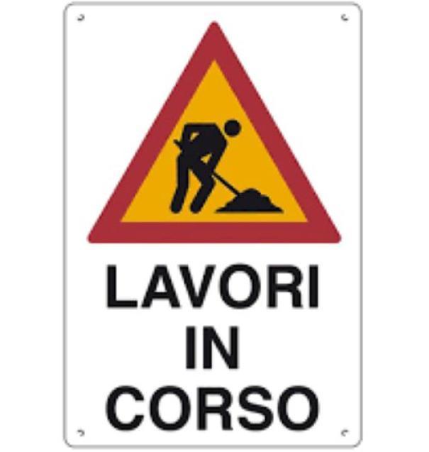 cartello segnaletico lavori in corso DFL formato 40x60 centimetri per cantieri e strade