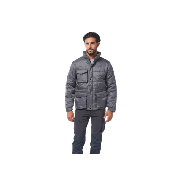 giacca tecnica da lavoro in nylon grigio maniche staccabili logica professional taglia xl
