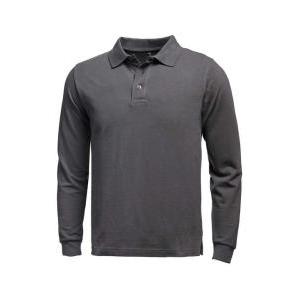 Polo manica lunga cotone grigio piombo  taglia m