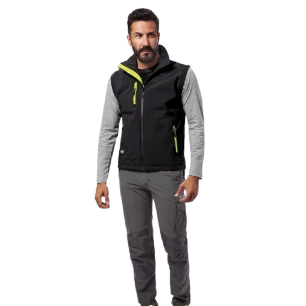 Gilet soft shell LOGICA Professional nero e giallo taglia XL antivento
