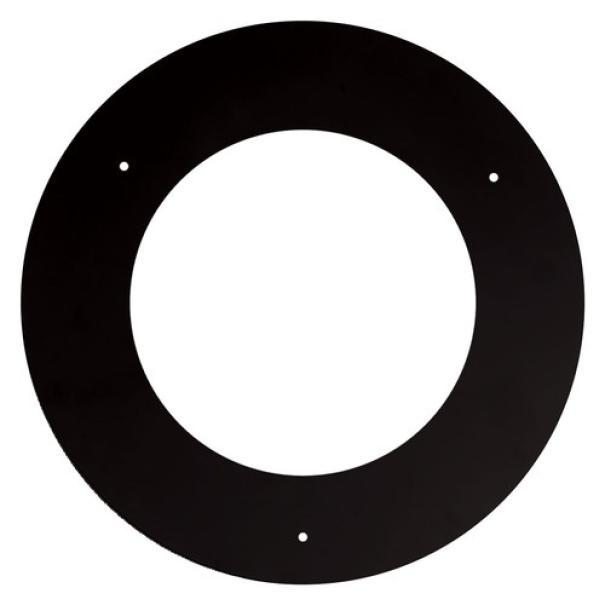 Rosone in acciaio nero circolare spessore 2 mm per impianti tecnici DFL diametro 12 cm