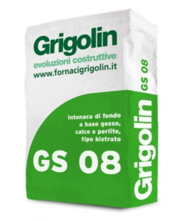 sacco intonaco di fondo a base gesso calce perlite Grigolin GS08 25 kg per interni