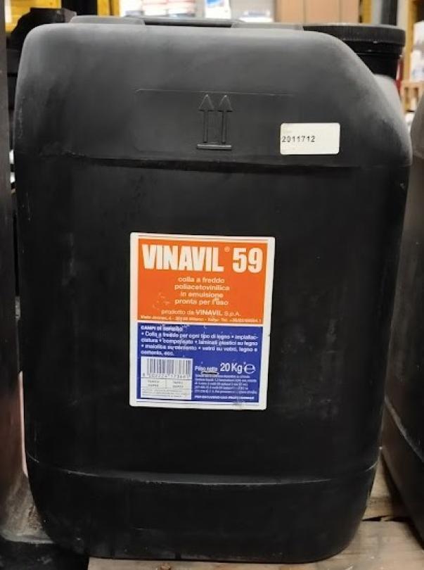 Colla vinilica professionale Vinavil 59 a freddo in tanica da 20 kg per uso industriale