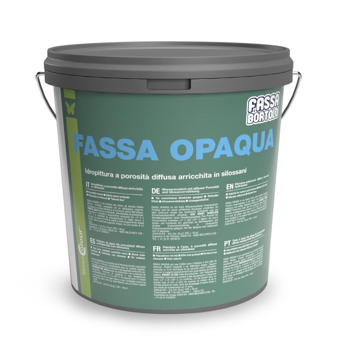 Secchio idropittura lavabile opaca Fassa Opaqua 14 litri per interni
