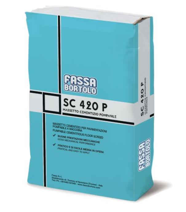 sacco fassa sc 420p massetto cementizio pompabile 25kg per pavimenti interni ed esterni