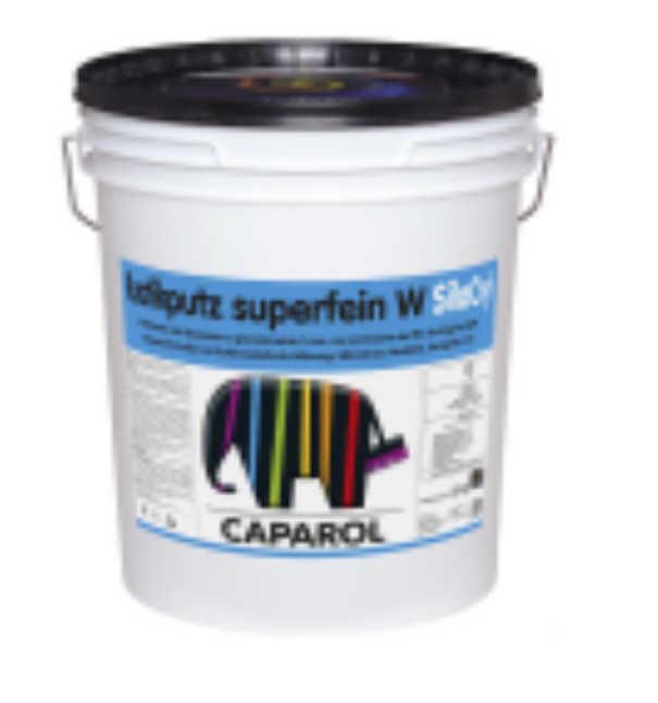 Secchio di rivestimento acrilsilossanico Caparol Rustikputz Superfein W 25 kg per esterni