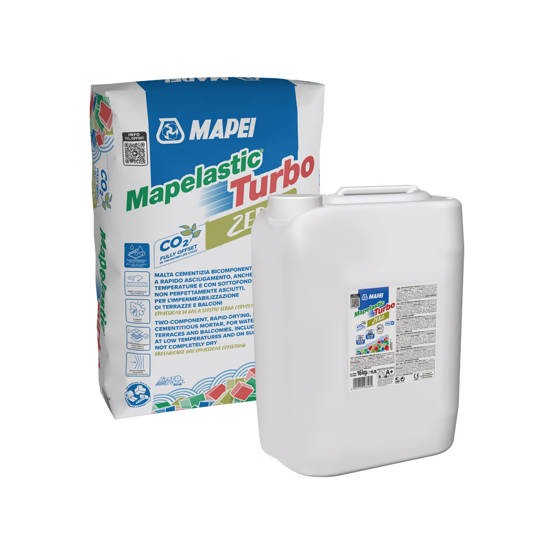 kit impermeabilizzante cementizio bicomponente mapelastic turbo zero mapei per impermeabilizzazione terrazzi balconi professionale