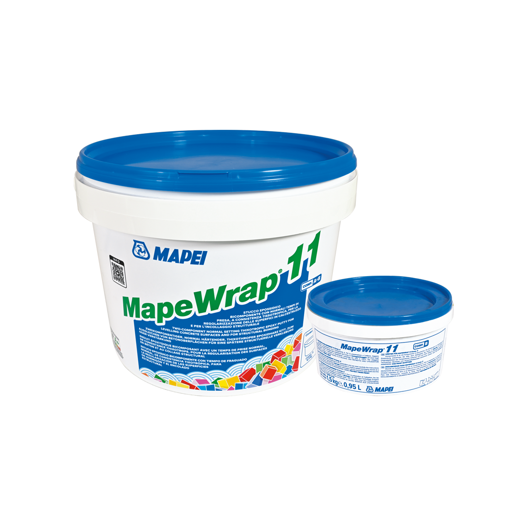 Secchio Mapei Mapewrap 11 A B stucco epossidico grigio confezione 6 kg per regolarizzazione calcestruzzo