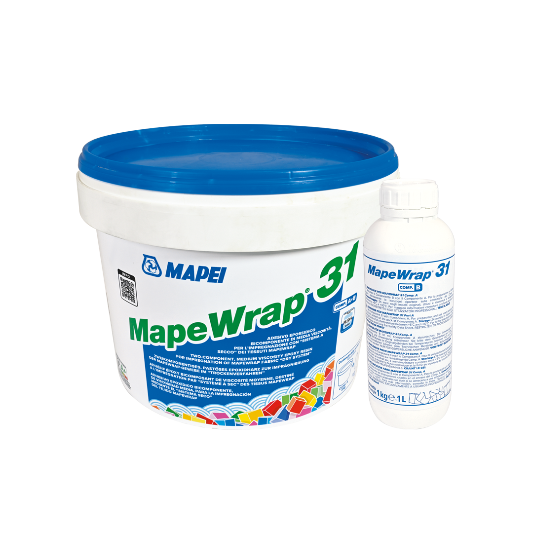 adesivo epossidico bicomponente mapei mapewrap 31 confezione 5 kg per impregnazione tessuti strutturali