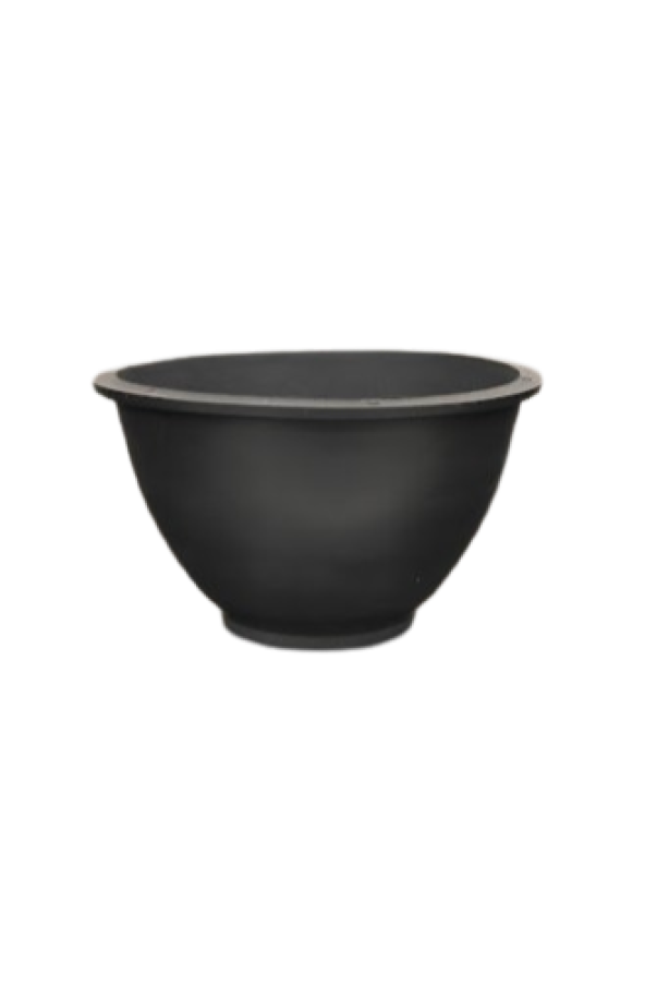 tazza alta per gesso Bulova in gomma morbida nera vista frontale ideale per edilizia