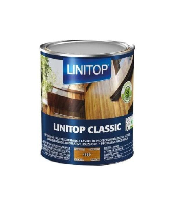 Barattolo di finitura trasparente per legno Bulova Linitop Classic 2,5 litri ideale per protezione superfici interne ed esterne