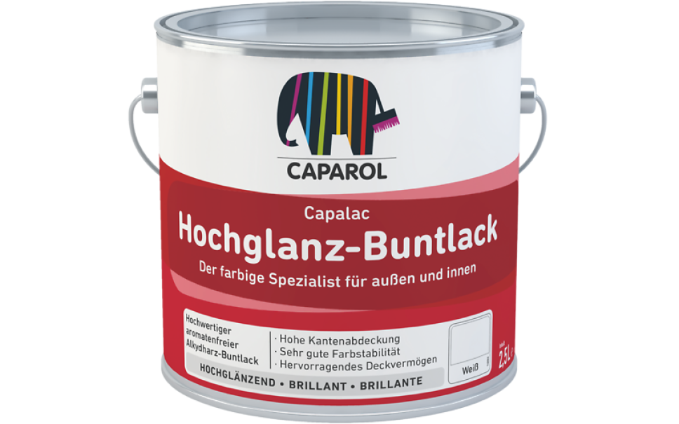 caparol caparol - capalac hochglanz-buntlack bianco 2,5 lt - foto 1