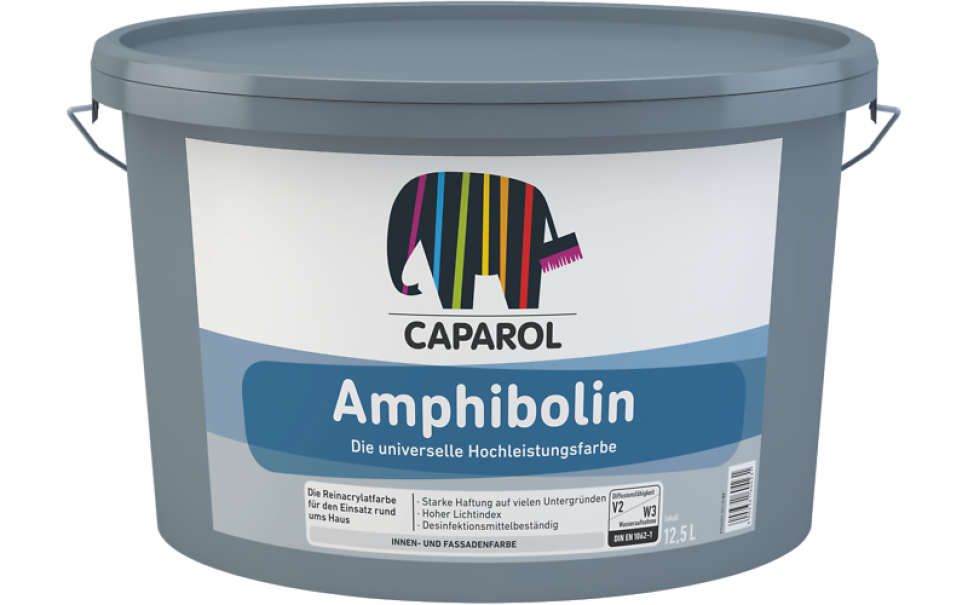 caparol caparol - amphibolin 2000 bianco 12,5 lt pittura superacrilica ad altissima resistenza agli agenti atmosferici - foto 2
