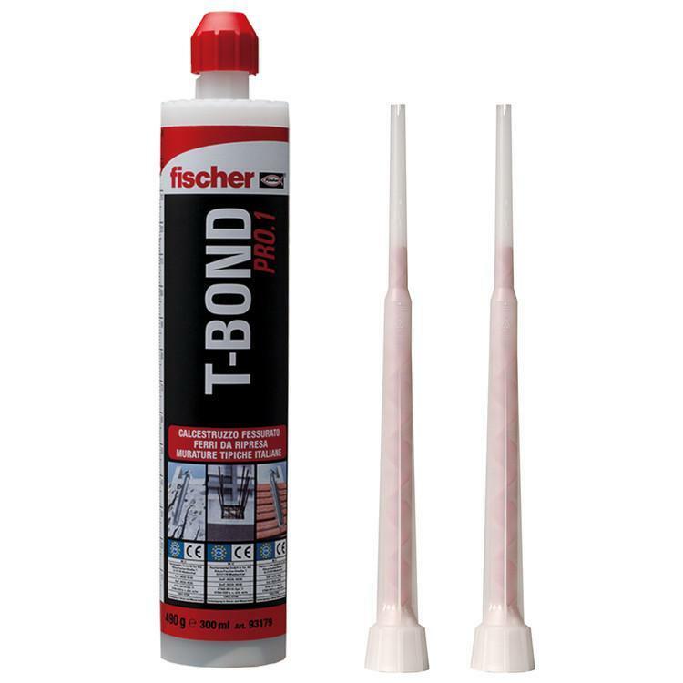fischer fischer t-bond resina ibrida 300 ml per fissaggi su calcestruzzo anche fessurato e su supporti in muratura unità di vendita: 1 pz - foto 1