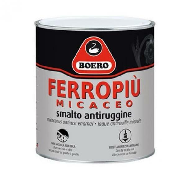 boero boero ferropiu nero grafite grana grossa 2,5 lt smalto anticorrosivo per esterni ed interni effetto micaceo. - foto 1