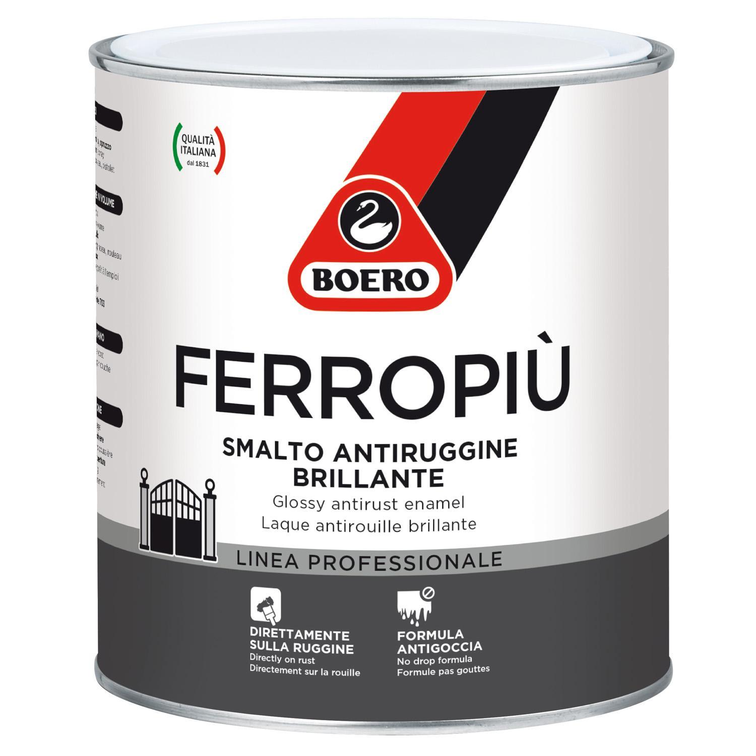 boero boero - ferropiù smalto antiruggine brillante  lt 0,75 marrone - foto 1