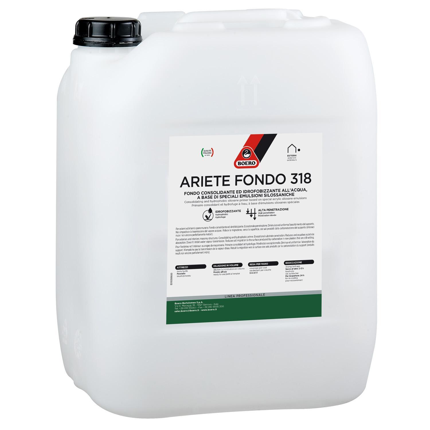 boero boero - ariete fondo 318 consolidante e idrofobizzante silossanico trasparente lt 15 - foto 1